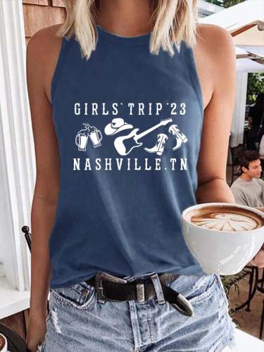 Retro Girls' Trip '23 Nashville Print Tank Top