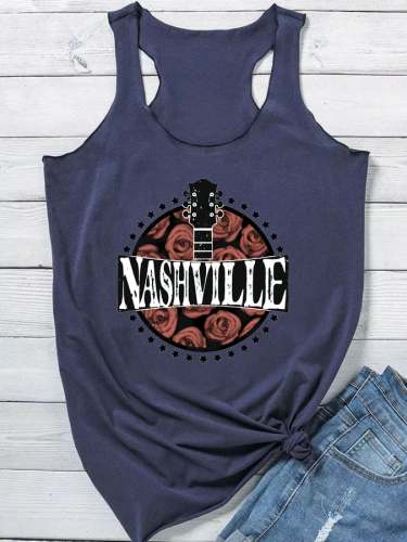 Women's Nashville Music Floral Print Vest