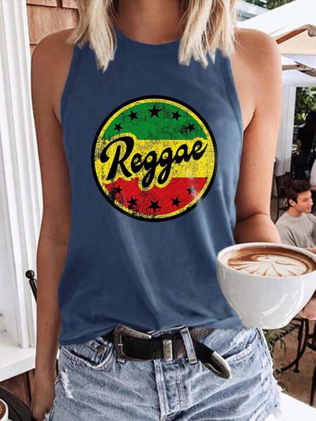 Retro Reggae Print Tank Top