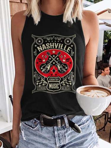Vintage Nashville Tennessee Country Music Guitar Tank Top