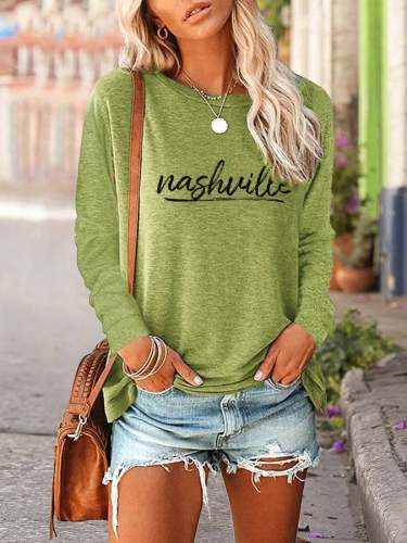 Women's Nashville Country Music Print Sweatshirt