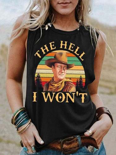 Women's THE HELL I WON'T Lettered Western Style Casual Vest