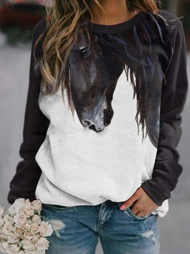Women's Horsehead Print Sweater