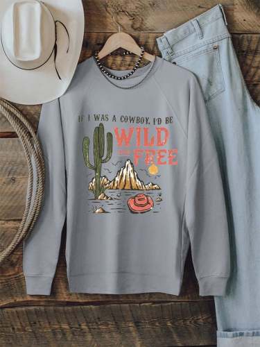 Women's Long Live The Cowgirls Print Sweatshirt