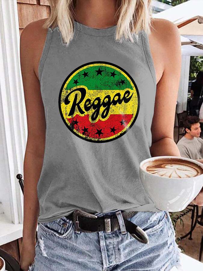 Retro Reggae Print Tank Top