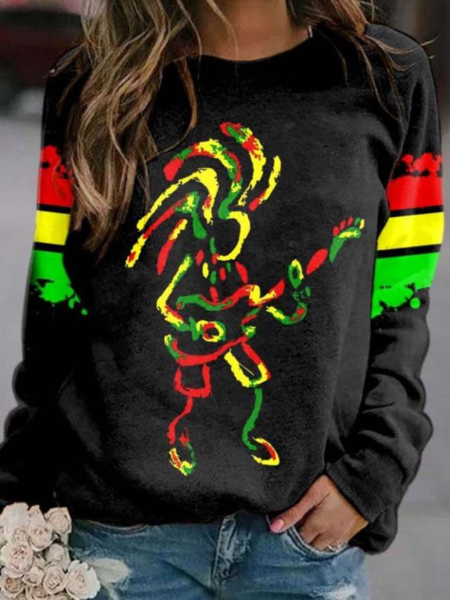 Reggae Guitarist Print Sweatshirt