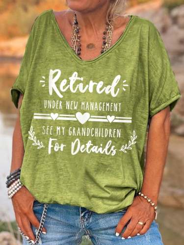 Women's Funny Retirement Casual V-Neck Tee