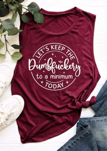 Women's Let's Keep The Dumbfuckesy Lettered Western Style Casual Vest