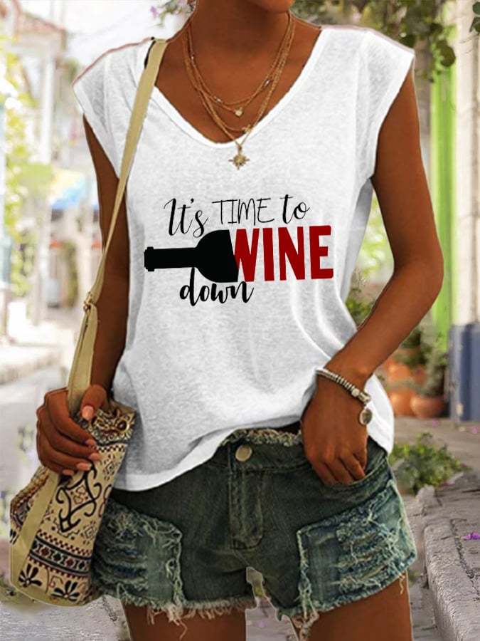 Women's It's Time To Wine Down Pride Sleeveless T-Shirt