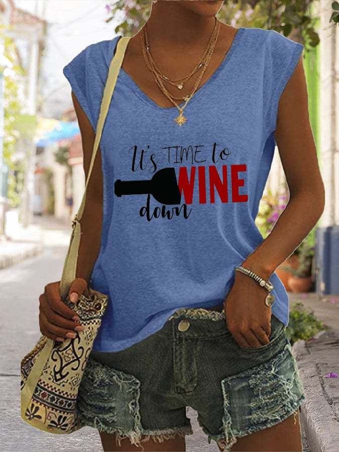 Women's It's Time To Wine Down Pride Sleeveless T-Shirt