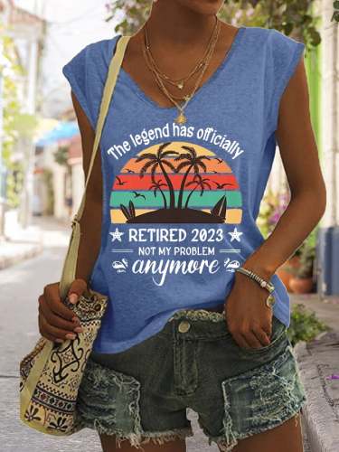 Women's Funny Retirement The Legend Has Retired Not My Problem Anymore Sleeveless Tee