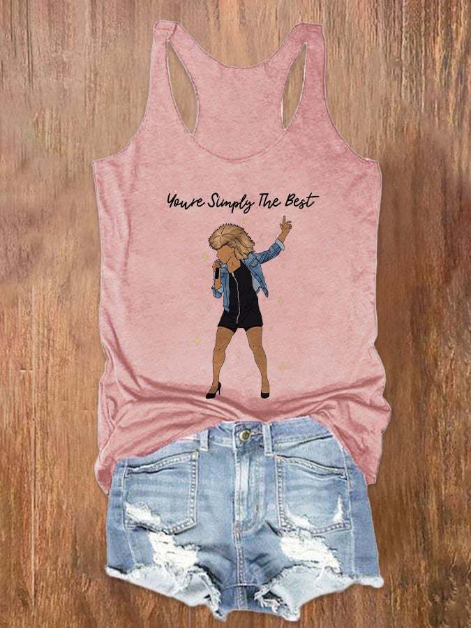 Retro Rock Queen You're Simply The Best Print Tank Top