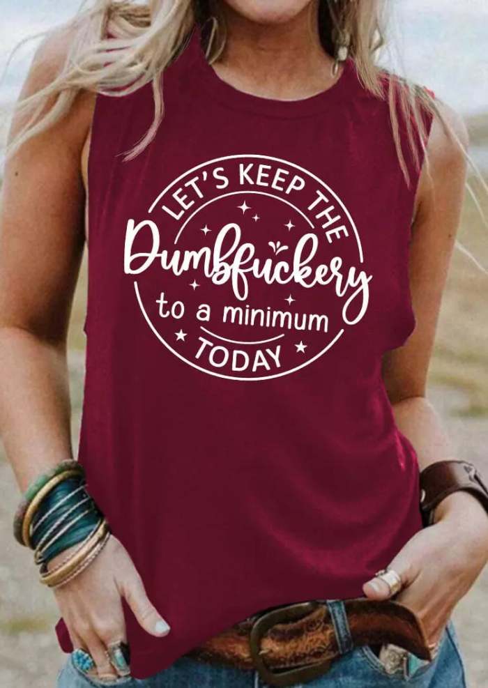 Women's Let's Keep The Dumbfuckesy Lettered Western Style Casual Vest