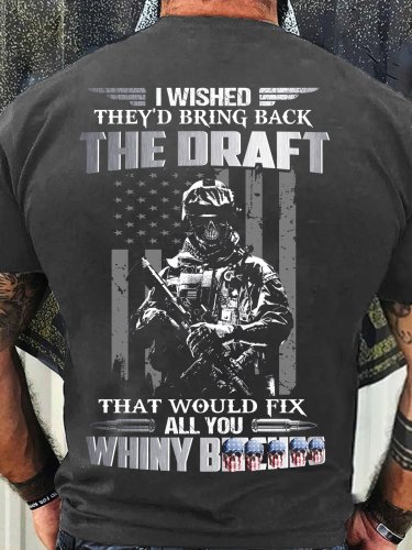 Men's proud Veteran Letters Casual  T-Shirt