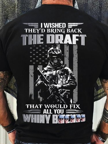 Men's proud Veteran Letters Casual  T-Shirt