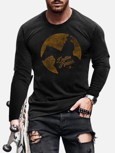 Men's Dutton Ranch Cowboy On The Ride Long Sleeve Tee For Western Cowboy Fans