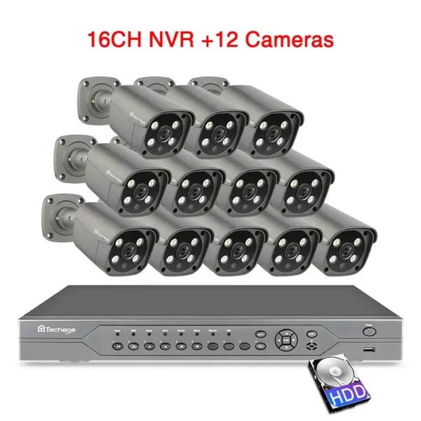 5MP 4K 16ch PoE NVR CCTV security IP camera system 16 channel PoE video surveillance camera system