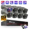 4K Security Camera System Ultra HD 8MP POE NVR Two-Way Audio Face Detect Color Night Vision CCTV Video Surveillance Set