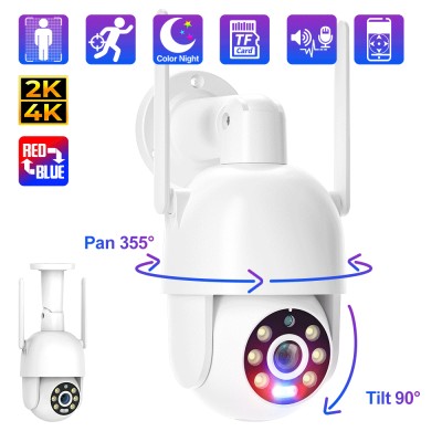 4K 8MP Wifi IP Camera Outdoor Smart AI Security PTZ Camera Full Color Night Vision Wifi Surveillance Cameras Human Track