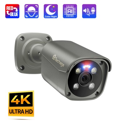 8MP Ultra HD 4K POE AI Camera Outdoor H.265 IP Camera Face Detect Full Color Night Two-way Audio for Surveillance System