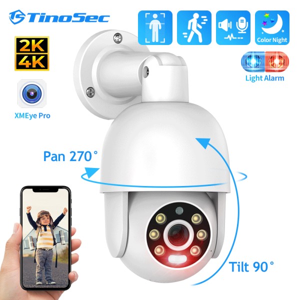 8MP POE Security Camera Outdoor Camera PTZ Mobile Monitoring Auto Tracking Human Detection Surveillance Kit