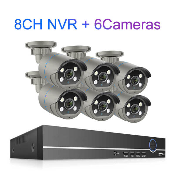 8CH 4MP H.265 HD POE NVR Kit CCTV Security System 1080P IR Outdoor Two-way Audio Record IP Camera Video Surveillance Set