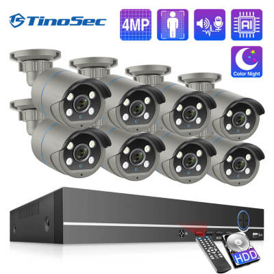 8CH 4MP H.265 HD POE NVR Kit CCTV Security System 1080P IR Outdoor Two-way Audio Record IP Camera Video Surveillance Set