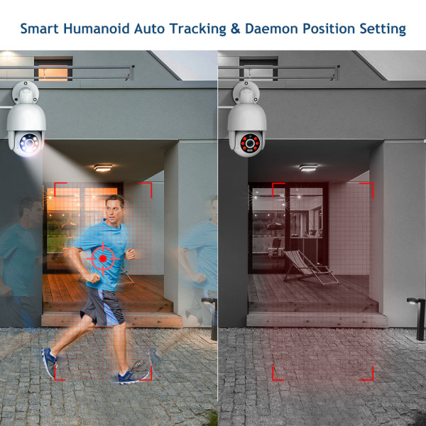 Ultra HD 4K POE Camera System 16CH H.265 Smart AI PTZ Camera Human Detection Auto Tracking 8MP Security Surveillance Kit
