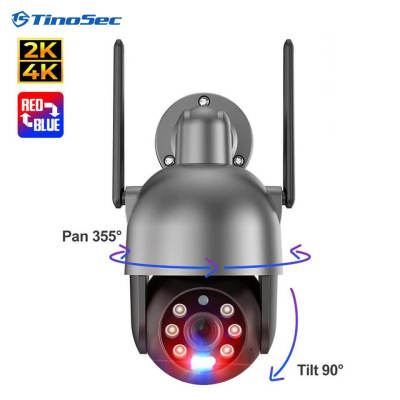 Ptz Wifi Camera 8Mp Wireless Security Camera Outdoor Auto Human Motion Tracking Color Night Vision