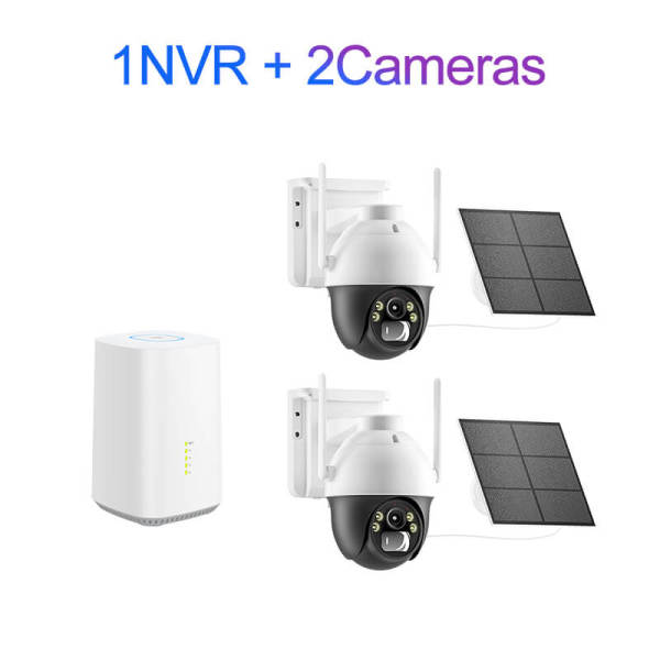 4CH PTZ Wireless Camera System 3MP Rechargeable Battery Solar Camera PIR Human Detection Mini WiFi NVR Security Kit Tuya