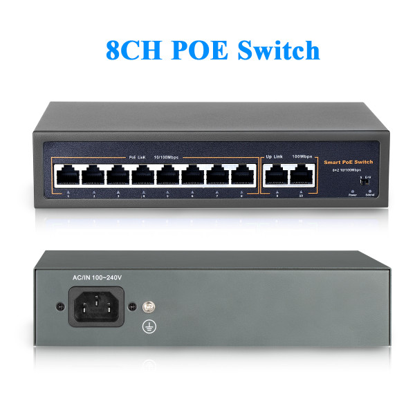 PoE Port Network Switch 4ch 8ch 16ch 24ch 10/100Mbps IEEE 802.3 af Power Over Ethernet Switch