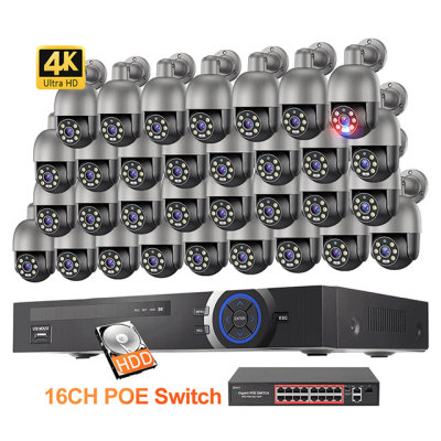 8MP 4K 32ch POE Security Camera System PT825G