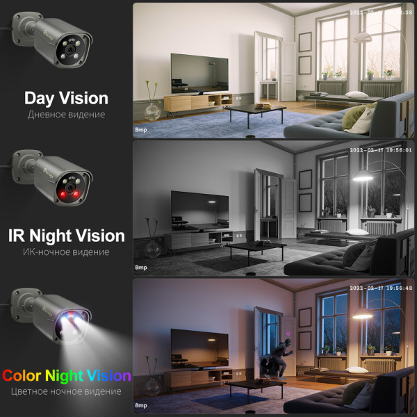 8MP 8CH POE Camera System 605GP