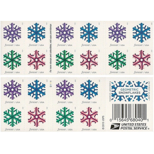 Geometric Snowflakes 2015 - 5 Booklets / 100 Pcs