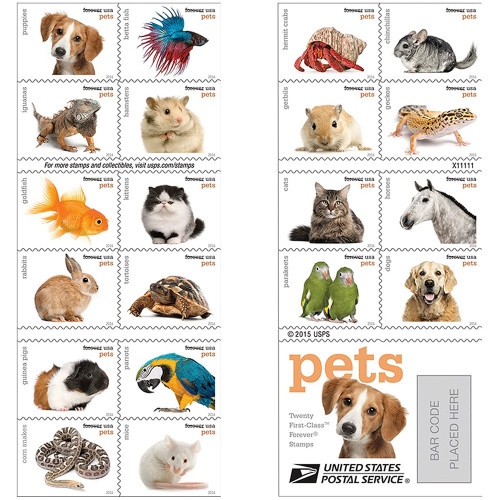 Pets celebrate animals in our lives 2016 - 5 Sheets / 100 Pcs