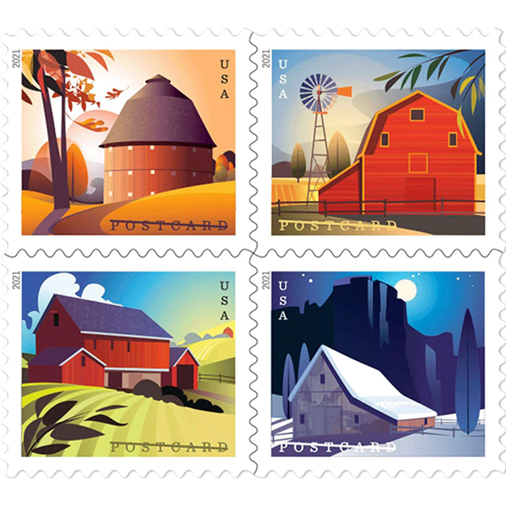 Barn Postcard Forever Postage Stamps