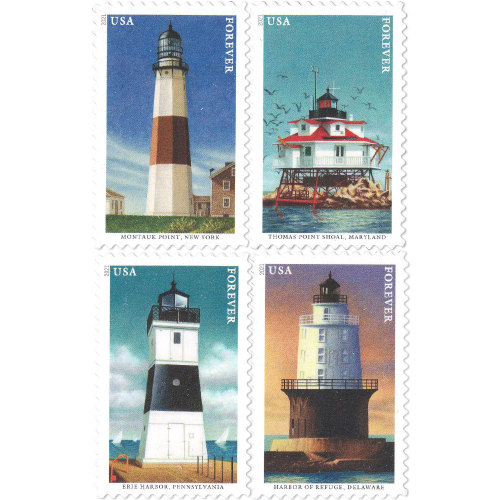 Mid Atlantic Lighthouses 2021 - 5 Sheets / 100 Pcs