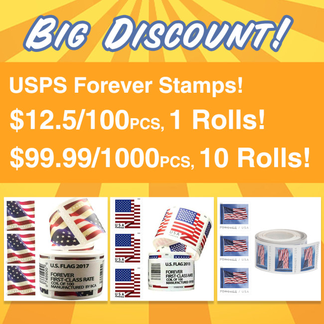 🔥$12.5/100PCS, $99.99/1000PCS 📣 Big Discount ! 2017/2018/2019 US FLAG - 1 Roll / 100 Pcs,10 Rolls / 1000 Pcs
