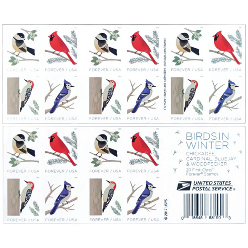 Birds in Winter 2018 - 5 Sheets / 100 Pcs