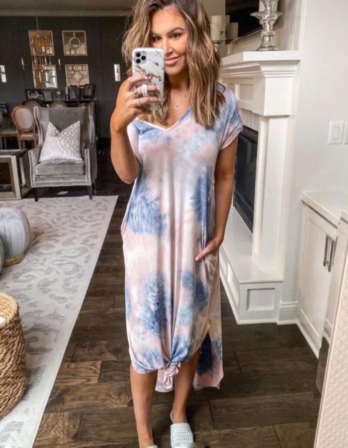 Tie Dye Short Sleeve Women Summer Dress V-Neck Pocket Loose Sexy Dress 2020 Ladies Causal Plus Size Party Dresses Irregular 5XL