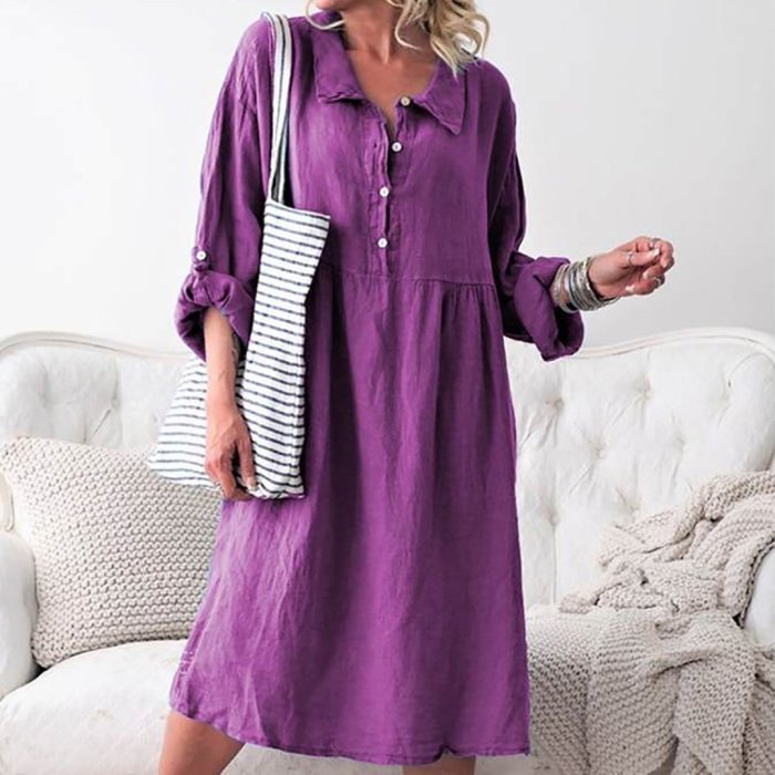 A Casual Long-Sleeved Shirt Casual Dress