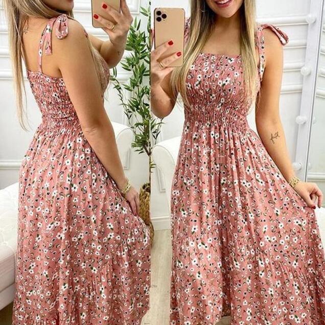 New Style Sling Stitching Printing Irregular Tube Top Dress Sexy Sleeveless Floral Print Big Swing Maxi Dresses For Women 2021