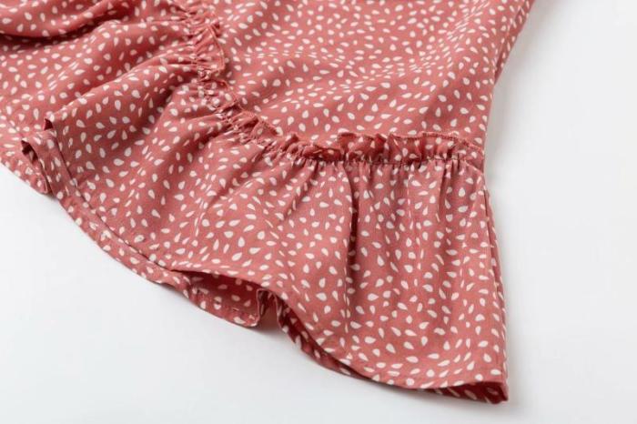 Summer Off Shoulder Polka Dot Printed Falbala Dress