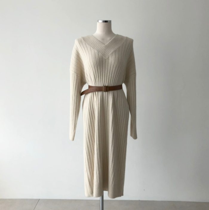 Long Sleeve Maxi Sweaters Oversize Knitted Dresses