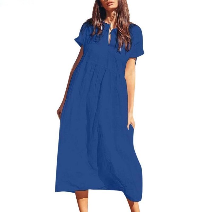 2021 Women Button Hollow Sexy Long Maxi Dress Celmia Casual Loose Solid Robe Beach Pleated Vestidos Mujer Plus Size Dress
