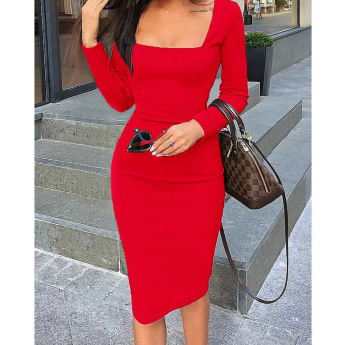 Womens Elegant Sexy Cocktail Party Slim Fit Dresses
