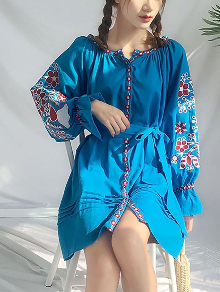 Fashion Inwrought Loose Belted Dresses
