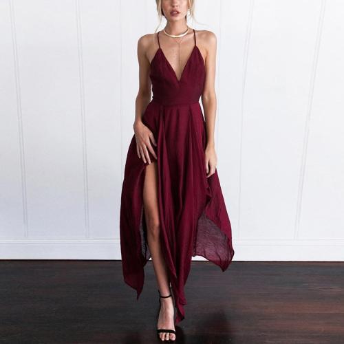 Elegant Pure Color Short Sleeves Maxi Dress