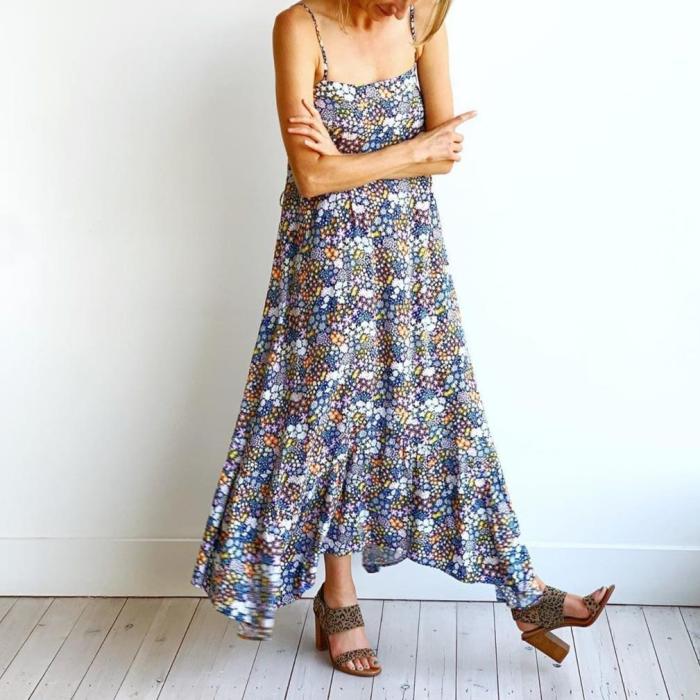 Sexy Glamorous Sling Floral Maxi Dress