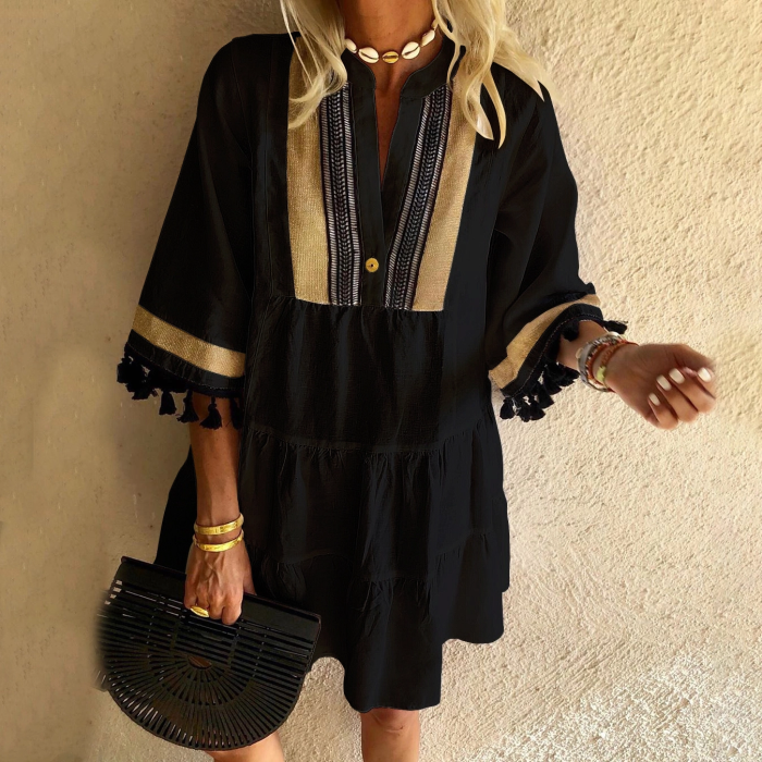 Fringed Stitching Casual Dress